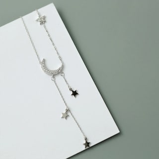 Foto 5 | Foto 5 | Collar De Plata De Ley 925 Con Luna Y Estrellas Para Mujer - Venta Internacional.