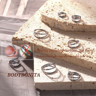 Foto 5 | Foto 5 | Anillo Nasal Bodybonita Triple Hoop De Acero Inoxidable 316l Plateado - Venta Internacional.