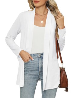 Foto 1 | Foto 1 | Cárdigan Micoson Para Mujer Con La Parte Delantera Abierta Ligero Blanco Xxl - Venta Internacional.