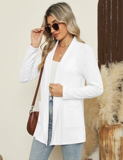Foto 3 | Foto 3 | Cárdigan Micoson Para Mujer Con La Parte Delantera Abierta Ligero Blanco Xxl - Venta Internacional.