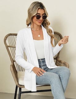Foto 5 | Foto 5 | Cárdigan Micoson Para Mujer Con La Parte Delantera Abierta Ligero Blanco Xxl - Venta Internacional.
