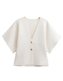 Foto 1 | Foto 1 | Cárdigan Wanzetaly De Manga Corta Extragrande Para Mujer Color Beige - Venta Internacional.