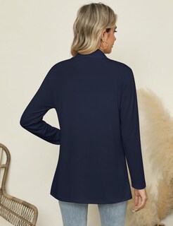 Foto 6 | Foto 6 | Cárdigan Micoson Ligero De Manga Larga Para Mujer Color Azul Marino - Venta Internacional.