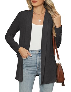 Foto 1 | Foto 1 | Cárdigan Micoson Lightweight Para Mujer Con La Parte Delantera Abierta Color Gris - Venta Internacional.