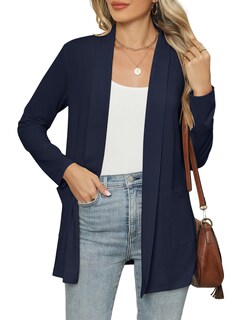 Foto 1 | Foto 1 | Cárdigan Micoson Para Mujer Con Parte Delantera Abierta Azul Marino Xxl - Venta Internacional.