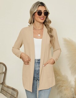 Foto 5 | Foto 5 | Cárdigan Micoson De Manga Larga Para Mujer Color Marrón Talla Xxl - Venta Internacional.