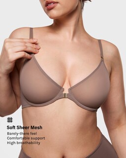 Foto 2 | Foto 2 | Sujetador Inlyric Consufy Con Cierre Frontal Transparente Marrón Semi Morado 34a - Venta Internacional.