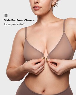 Foto 4 | Foto 4 | Sujetador Inlyric Consufy Con Cierre Frontal Transparente Marrón Semi Morado 34a - Venta Internacional.