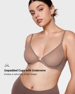 Foto 6 | Foto 6 | Sujetador Inlyric Consufy Con Cierre Frontal Transparente Marrón Semi Morado 34a - Venta Internacional.