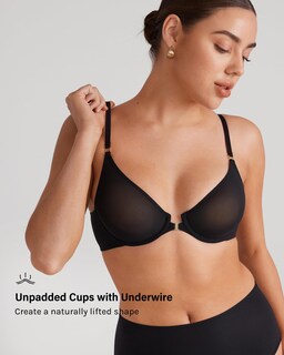 Foto 5 | Foto 5 | Sujetador Inlyric Cosnufy Con Cierre Frontal Transparente Demi Black 36d Para Mujer - Venta Internacional.