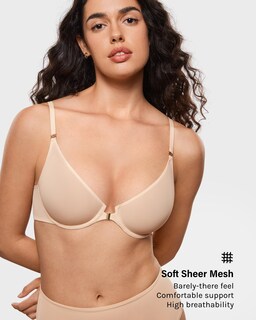 Foto 2 | Foto 2 | Sujetador Inlyric Cosnufy Con Cierre Frontal Transparente Demi Beige 34b Para Mujer - Venta Internacional.