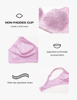 Foto 5 | Foto 5 | Bra Deyllo Para Mujer Cobertura Total Talla Grande Minimizador Color Morado - Venta Internacional.