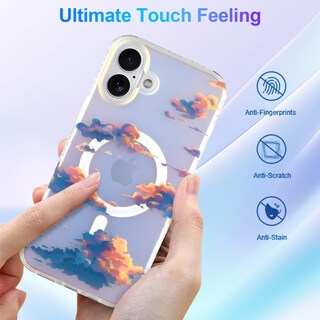 Foto 6 | Foto 6 | Funda Heaofei Cute Para Iphone 16 Plus Con Estampado De Nubes - Venta Internacional.