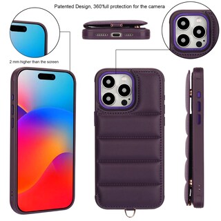 Foto 4 | Foto 4 | Funda Tipo Cartera Con Forma De Bandolera Jeffene Para Iphone 14 Pro Max Color Morado Oscuro - Venta Internacional.