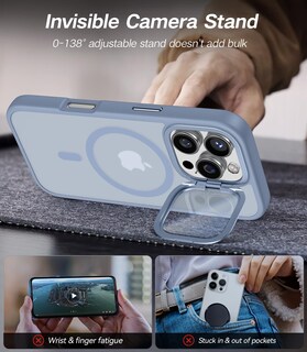 Foto 3 | Foto 3 | Funda De Teléfono Vofata Para Iphone 16 Pro Max Con Funda De Cámara Azul Claro - Venta Internacional.