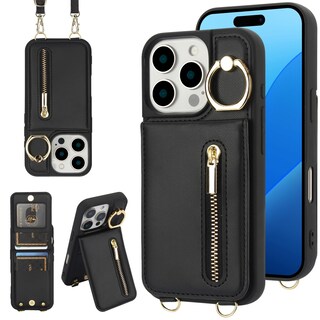 Foto 1 | Foto 1 | Funda Tipo Cartera Tipo Bandolera Jcxtrombulous Para Iphone 13 Pro Max Color Negro - Venta Internacional.
