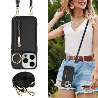 Foto 3 | Foto 3 | Funda Tipo Cartera Tipo Bandolera Jcxtrombulous Para Iphone 13 Pro Max Color Negro - Venta Internacional.