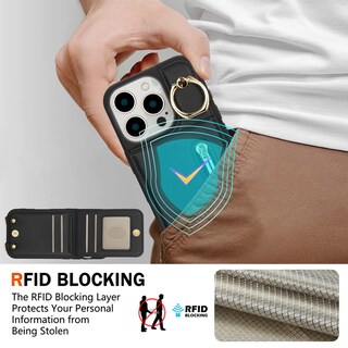 Foto 6 | Foto 6 | Funda Tipo Cartera Tipo Bandolera Jcxtrombulous Para Iphone 13 Pro Max Color Negro - Venta Internacional.