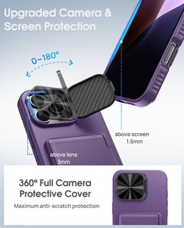 Foto 5 | Foto 5 | Funda De Teléfono Bxyjy Para Iphone 16 Pro Con Tarjetero Color Morado Oscuro - Venta Internacional.