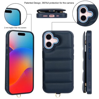 Foto 4 | Foto 4 | Funda Tipo Cartera Con Forma De Bandolera Jeffene Para Iphone 16 Color Azul Oscuro - Venta Internacional.