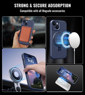 Foto 2 | Foto 2 | Funda De Teléfono Vanxiliiy Compatible Con Iphone 15 Plus Color Azul Oscuro - Venta Internacional.