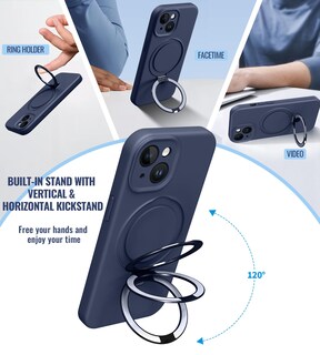 Foto 3 | Foto 3 | Funda De Teléfono Vanxiliiy Compatible Con Iphone 15 Plus Color Azul Oscuro - Venta Internacional.