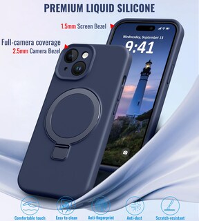 Foto 4 | Foto 4 | Funda De Teléfono Vanxiliiy Compatible Con Iphone 15 Plus Color Azul Oscuro - Venta Internacional.