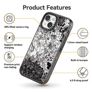 Foto 5 | Foto 5 | Funda De Teléfono Rosarnnah Compatible Con Iphone 13 De 6.1 Pulgadas Negra - Venta Internacional.