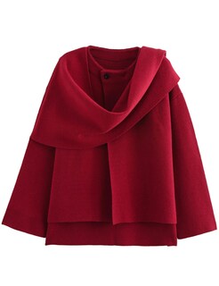 Foto 1 | Foto 1 | Chaqueta Tipo Bufanda Kissonic Para Mujer De Punto Con Botones Color Rojo - Venta Internacional.