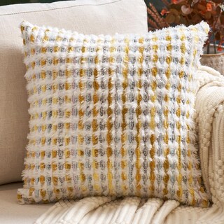 Foto 1 | Foto 1 | Funda De Almohada Aeckself Boho Chenille Con Mechones De 50 X 50 Cm Color Amarillo Y Morado - Venta Internacional.