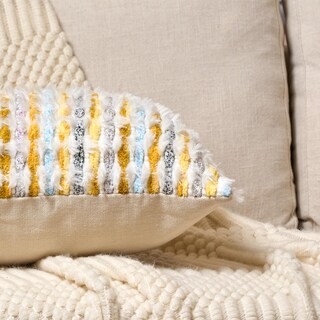 Foto 2 | Foto 2 | Funda De Almohada Aeckself Boho Chenille Con Mechones De 50 X 50 Cm Color Amarillo Y Morado - Venta Internacional.