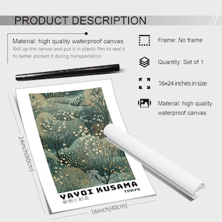 Foto 2 | Foto 2 | Póster De Arte Botánico Japonés Inspirado En Yayoi Kusama  40 X 60 Cm - Venta Internacional.