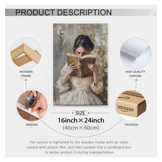 Foto 2 | Foto 2 | Póster Aimery Girl Libro De Lectura Vintage Victoriano 40 X 60 Cm - Venta Internacional.