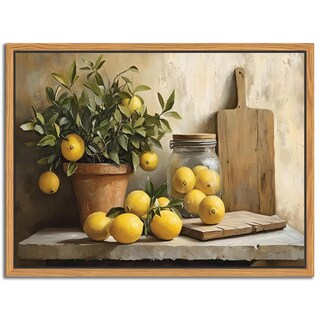 Foto 1 | Foto 1 | Decoración De Pared Flotante Con Marco Vintage Para Cocina Color Amarillo Limón 30 X 40 Cm - Venta Internacional.