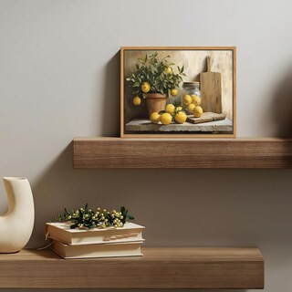 Foto 2 | Foto 2 | Decoración De Pared Flotante Con Marco Vintage Para Cocina Color Amarillo Limón 30 X 40 Cm - Venta Internacional.