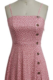 Foto 4 | Foto 4 | Vestido De Verano Liyinxi Sin Mangas Con Tirantes Finos Lunares Rosa - Venta Internacional.