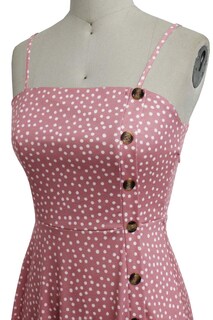 Foto 5 | Foto 5 | Vestido De Verano Liyinxi Sin Mangas Con Tirantes Finos Lunares Rosa - Venta Internacional.