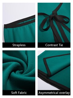 Foto 5 | Foto 5 | Vestido Wenrine Sexy Sin Tirantes Sin Tirantes Color Verde Oscuro - Venta Internacional.