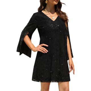 Foto 2 | Foto 2 | Vestido Cooan Con Lentejuelas De Encaje Formal Para Invitadas A Una Boda Cóctel Para Mujer - Venta Internacional.