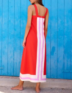 Foto 2 | Foto 2 | Vestido Ailoqing 2025 Para Mujer Bohemio Floral Color Bloque De Colores Para Verano - Venta Internacional.