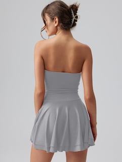 Foto 3 | Foto 3 | Vestido Oqq Summer Cocktail Con Cintura Fruncida Y Corsé Con Volantes Para Mujer - Venta Internacional.