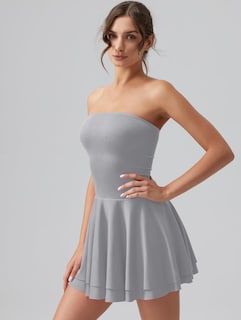 Foto 4 | Foto 4 | Vestido Oqq Summer Cocktail Con Cintura Fruncida Y Corsé Con Volantes Para Mujer - Venta Internacional.