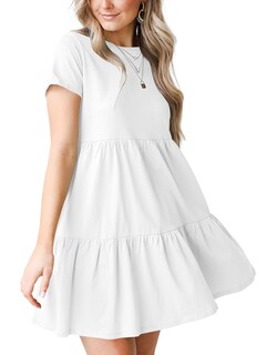 Foto 2 | Foto 2 | Vestido Liooil Para Mujer Verano 2025 Cuello Redondo Manga Corta Escalonada - Venta Internacional.