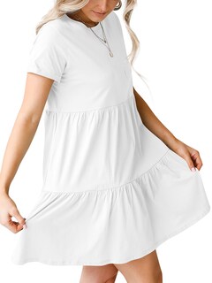 Foto 4 | Foto 4 | Vestido Liooil Para Mujer Verano 2025 Cuello Redondo Manga Corta Escalonada - Venta Internacional.