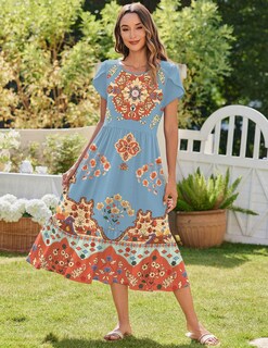 Foto 2 | Foto 2 | Vestido Zeagoo Tshirt 2025 Para Mujer Con Estampado Floral Con Bolsillos - Venta Internacional.