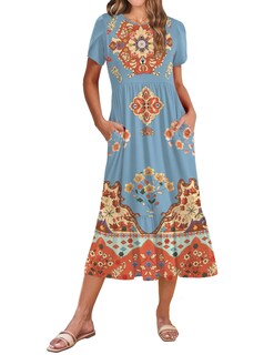 Foto 7 | Foto 7 | Vestido Zeagoo Tshirt 2025 Para Mujer Con Estampado Floral Con Bolsillos - Venta Internacional.