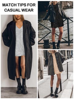 Foto 5 | Foto 5 | Vestido Miyieonz Con Cuello Redondo Y Lentejuelas Reversible Negro Para Mujer - Venta Internacional.