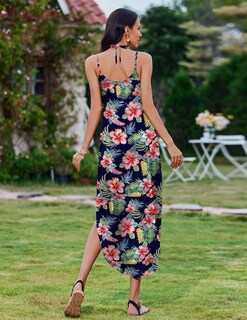 Foto 5 | Foto 5 | Vestido Zeagoo Hawaiano Casual Sin Mangas Con Cuello En V De Verano Para Mujer - Venta Internacional.