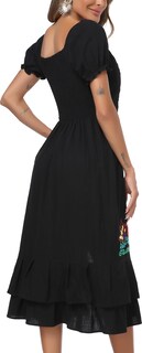 Foto 7 | Foto 7 | Vestido Largo Yzxdorwj Con Volantes Bordados Mexicanos Para Mujer - Venta Internacional.