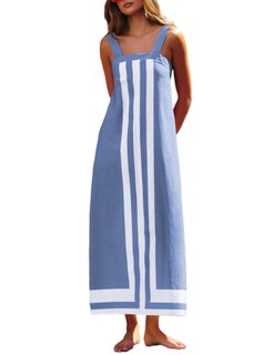 Foto 1 | Foto 1 | Vestido Ailoqing 2025 Para Mujer Bohemio Floral Maxi Playa Azul-m - Venta Internacional.